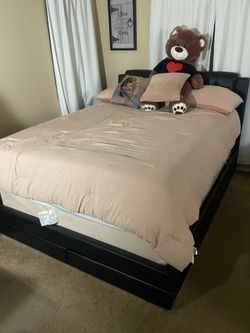 Queen bed frame with mattress included