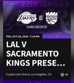 Los Angeles Lakers vs Sacramento Kings 10/8 Tickets