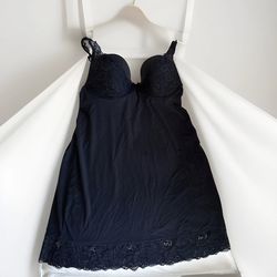 Vtg Victoria's Secret The Lacie Babydoll Lingerie 36 c Black Lace Halter