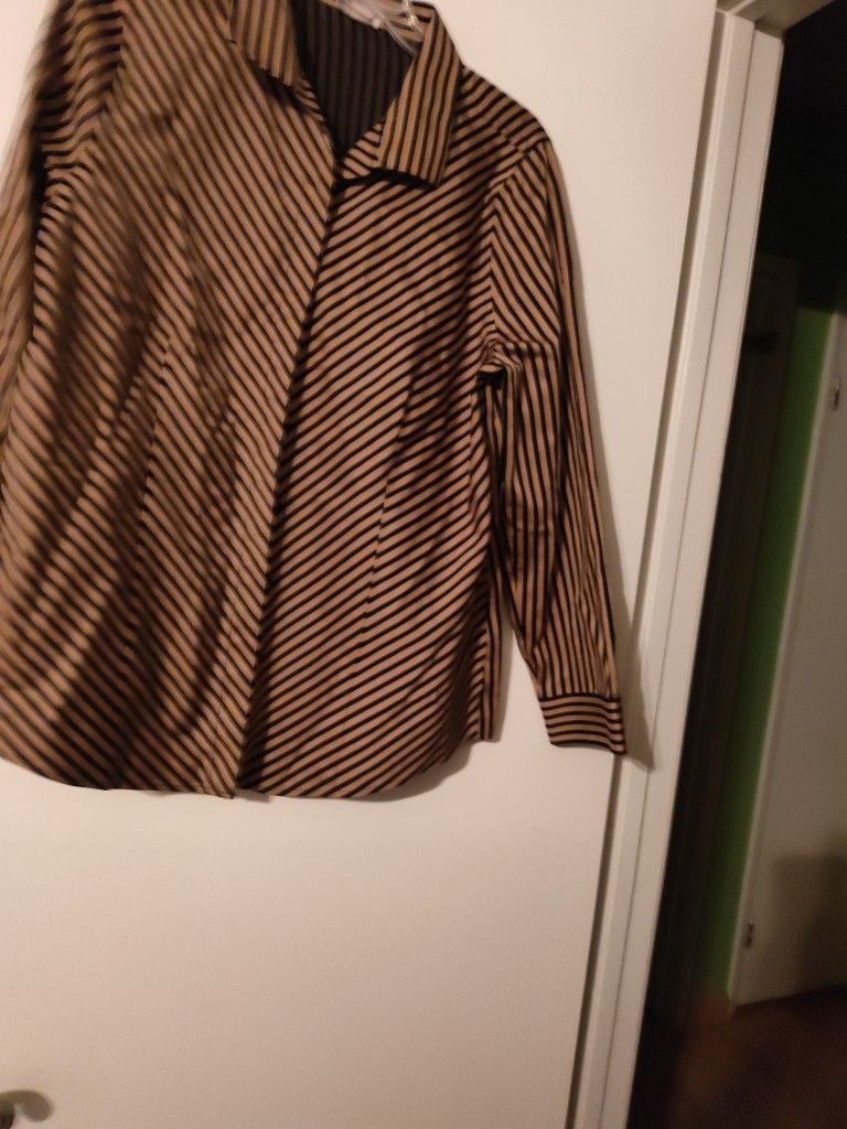 Chicos No Iron™ Slimming Imperial Stripe Tunic Size 1 M Preowned