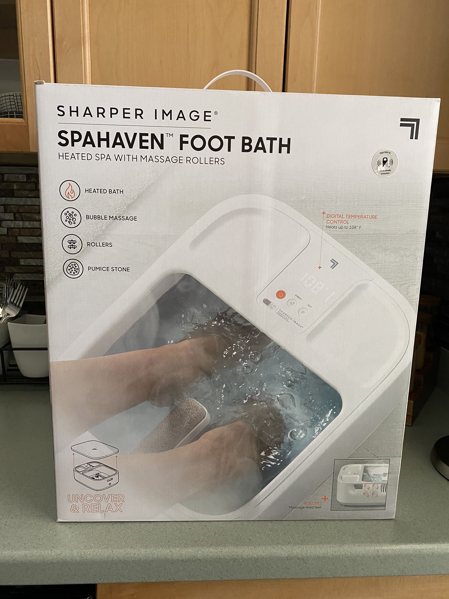BRAND NEW SHARPER IMAGE SPAHAVEN FOOT BATH HEATED SPA WITH MASSAGE ROLLERS