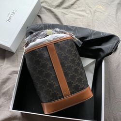 Celine Triomphe Canvas Bucket Bag