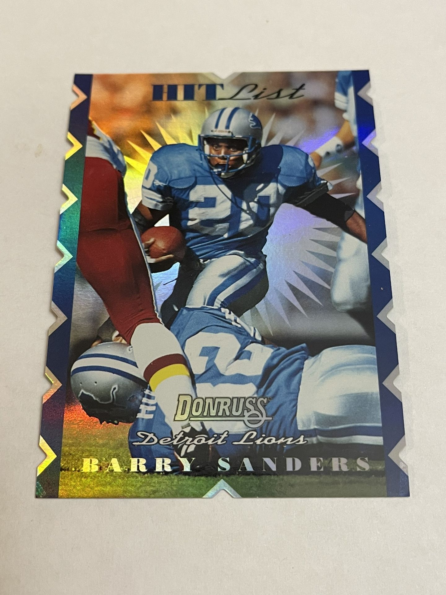 Barry Sanders 1996 DONRUSS "HIT LIST" DIE-CUT #D /10000 DETROIT LIONS!