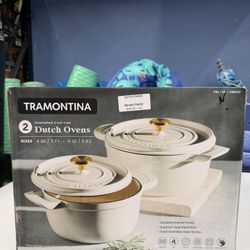 Tramontina 4-quart & 6-quart Enameled Cast Iron Round Dutch Oven, 2-pack