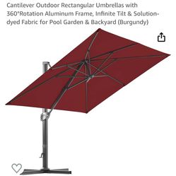 Patio Umbrella Plus Heavy-Duty Cantilever Offset Patio Umbrella Stand Square Base