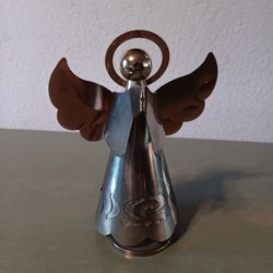 Vtg Brass Musical Angel "Silent Night"