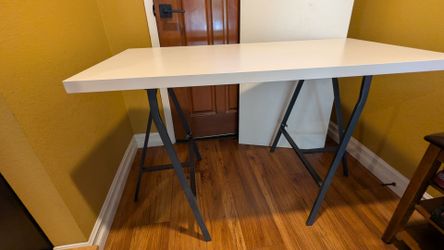 IKEA LINNMON tabletop Medium (47 1/4" x 23 5/8") & LERBERG Trestle Legs