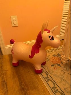 Pink unicorn bounce toy