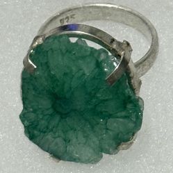 Size 6.75 Sterling Silver Geode Ring