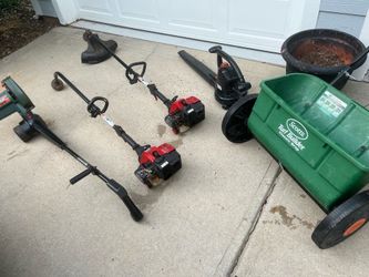 Landscape items, Yardwork items, blower edger, spreader, gas weedeater