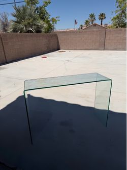 Glass media console table