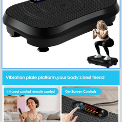 SoftGym Vibration Plate Exercise Machine for Lymphatic Drainage,Power Vibrate Stand Shake Board 450 Lbs Capacity Whole Body Workout Waver with Fitness