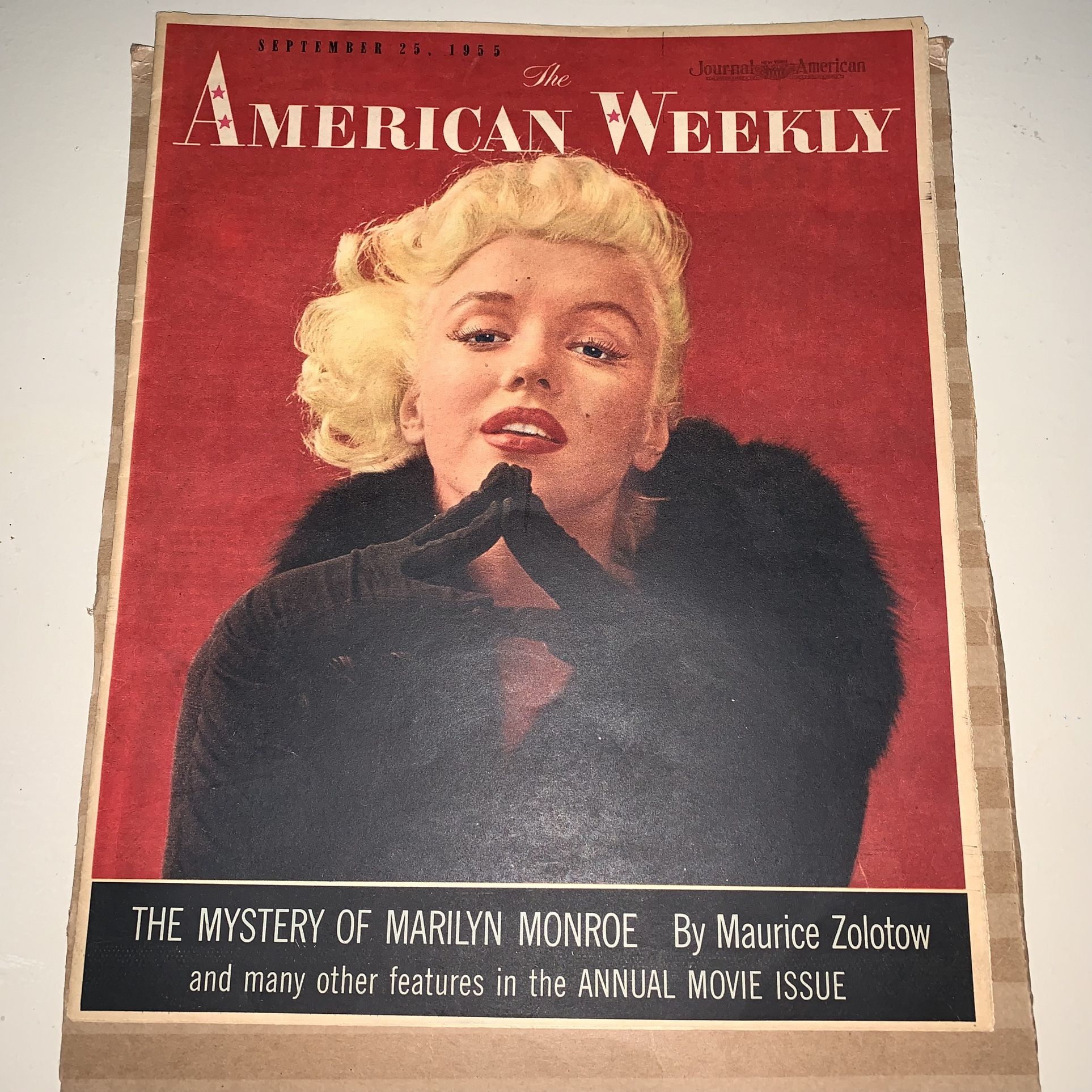 1955 Marilyn Monroe , The American Weekly Magazine