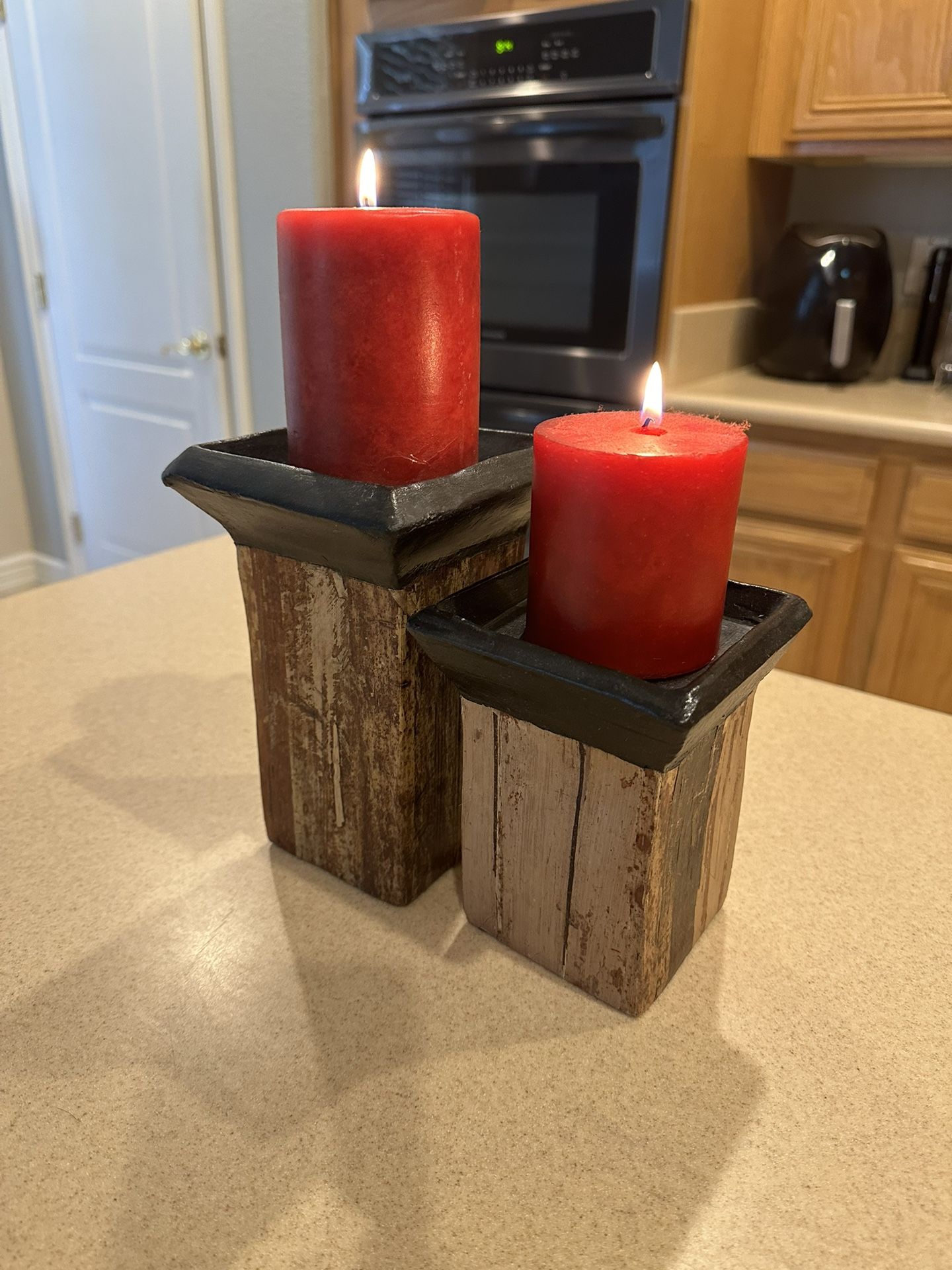 Candle Holders with candles - Set Of 2  For $15