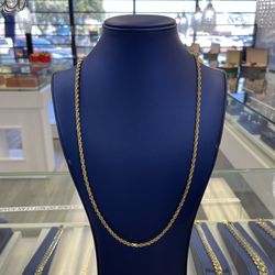 Rope Chain 4 Mm By 26 Solid  14 K Gold 