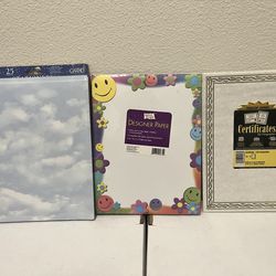(2) - 25 - Sheet Packs Of Designer Paper -  (12) - Certificates - (New)  $ 3 - For All 3 Packs