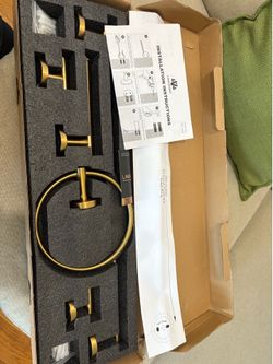 Bathroom Hardware Set Brushed Gold, Lava Odoro Towel Rack Set Stainless Steel