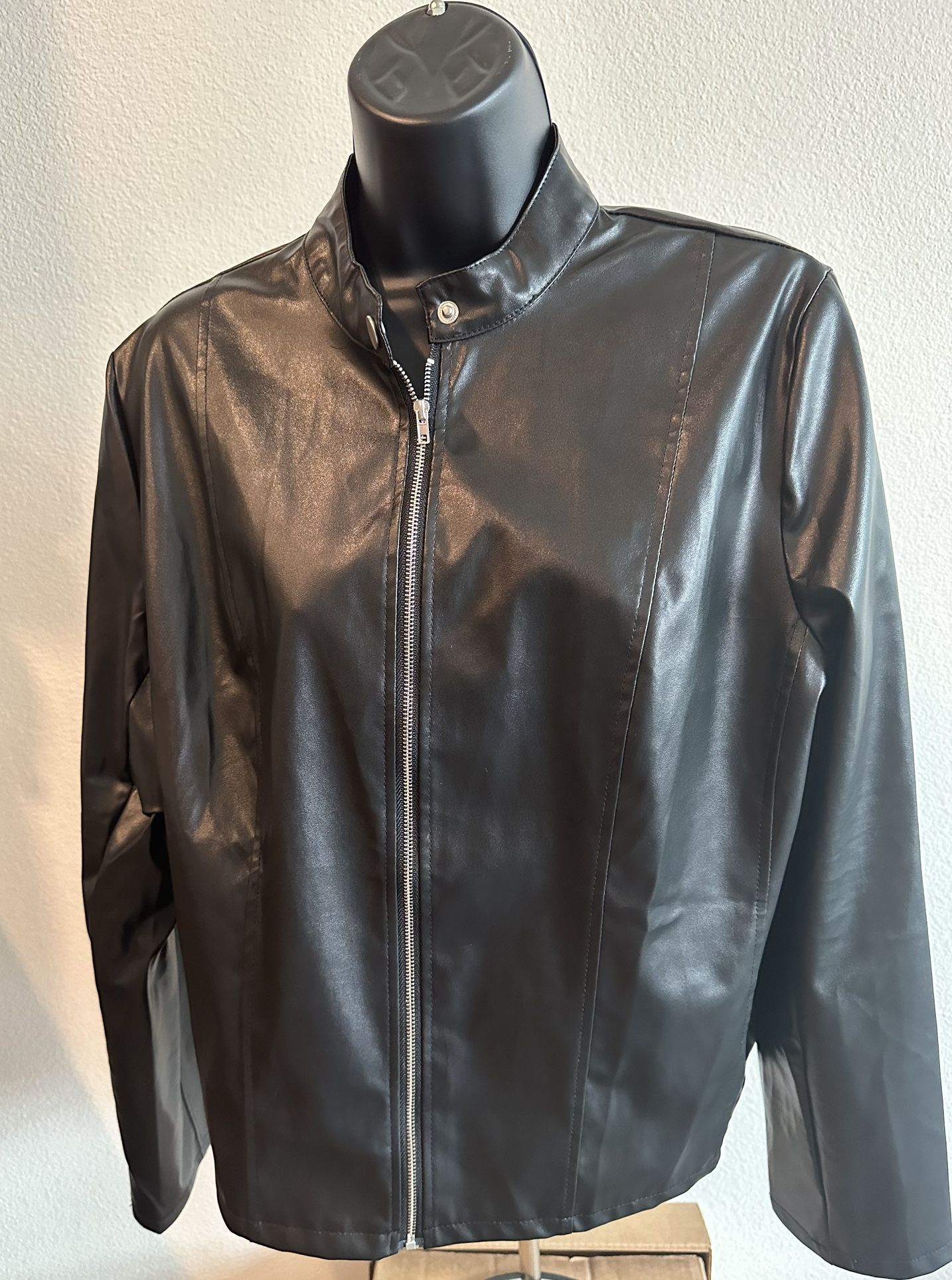 Womens Faux Leather Jacket 