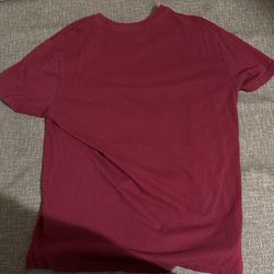 plain burgundy shirt