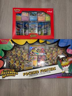Ascended Heroes Focus Fighter and 5 pack mini tin