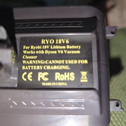Dyson V6  To Ryobi 18 volt Batt. Conversion.