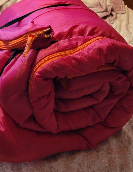 Pink And Orange Sleeping Bag