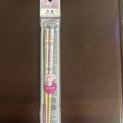 Sanrio My Melody Sweet Piano Pink Bamboo Chopsticks 16.5cm or 6.5 in