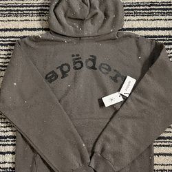 Rhinestones dark grey hoodie