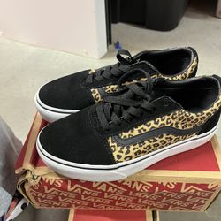 Black Cheetah Print Vans 