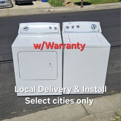 Clean Good Working Washer & GAS Dryer Set Local Delivery With Warranty 