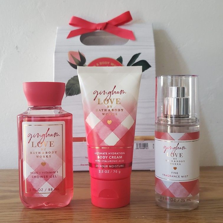 Bath & Body Works GINGHAM LOVE Shower Gel, Body Cream & Body Mist Boxed Gift Set