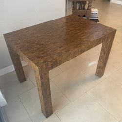 MidCentury Marquetry Bamboo Laminate Rectangular Table