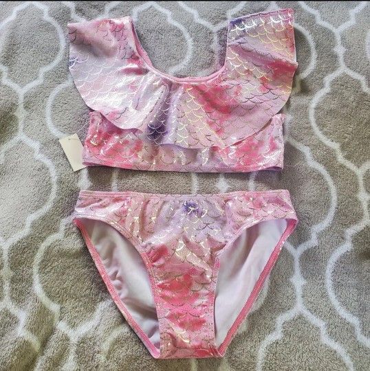 Girls bikini set mermaid size L (10/12)