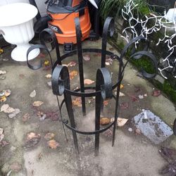 2 Large Black Metal Flower Pot Stands 