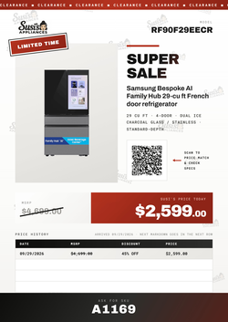 Samsung RF90F29EECR French Door Refrigerator
