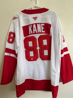 PATRICK KANE SIGNED DETROIT RED WINGS AUTOGRAPHED FANATICS JERSEY COA 52-L  13-002