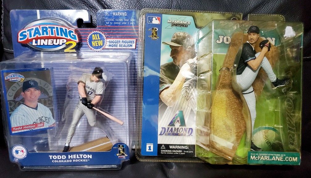 TODD HELTON Colorado Rockies Action Figure & McFarlane Sports Pick Randy Johnson