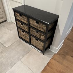 Storage Cabinet with Wicker Drawers 