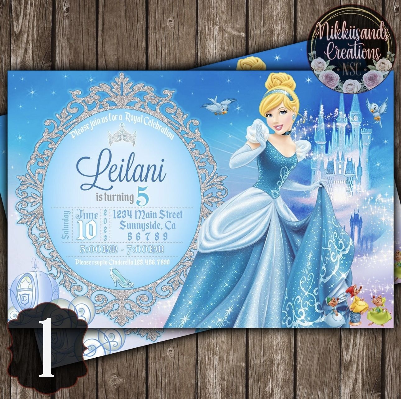 Cinderella Birthday Party Invitations