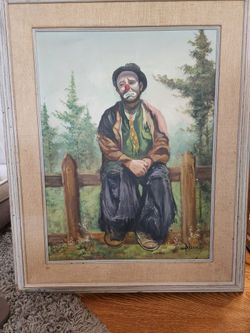 Sadness of a clown oil painting