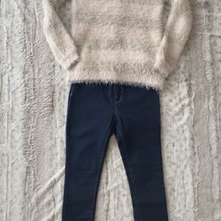 Girls 10-12 Outfit-Long Sleeve Top & Jeans 