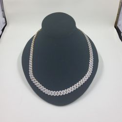 10kt Cuban Link Chain W/ 6ct Of SI2 Diamonds 