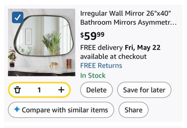 Irregular Wall Mirror 26"x40"