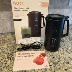 Milk Maker Machine - Nutr Milk Maker (Makes Fresh Milk, Creamers, Lattes, Smoothies With A Scoop Of Nuts And Without Chemicals Or Gums)