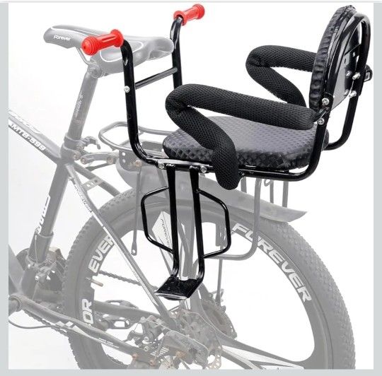 Rear Child Bike Seat with Thick Backrest, Rear Child Bicycle Seat Design for Children Aged 2 to 8 Years Old, One Size (Black-a)