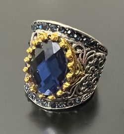 Ring with Blue Stone - Size 6