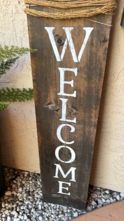 Rustic Wooden Welcome Sign