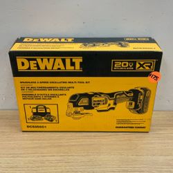 DEWALT DCS356C1 BRUSHLESS 3-SPEED OSCILLATING MULTI-TOOL KIT.