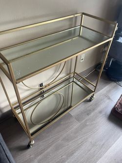 Gold Bar Cart with Mirrors