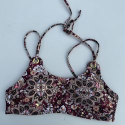 I Island Soul High Neck Bikini Top – Boho Floral Paisley Print (Size S, NWT)
